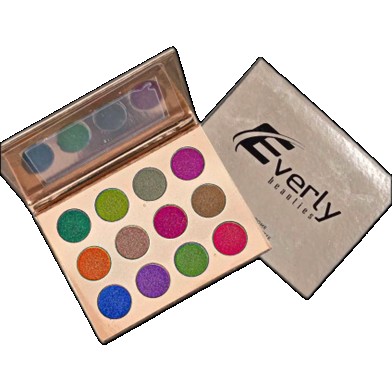 Everly Beauties 12 Colors Multichrome Pressed Pigment Eyeshadow Palette